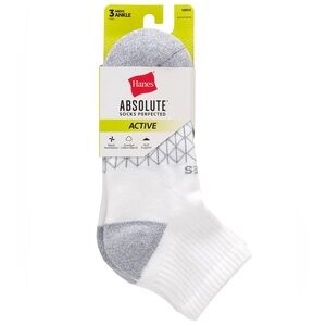 NWT 3-Pack Hanes Absolute Active Ankle Socks